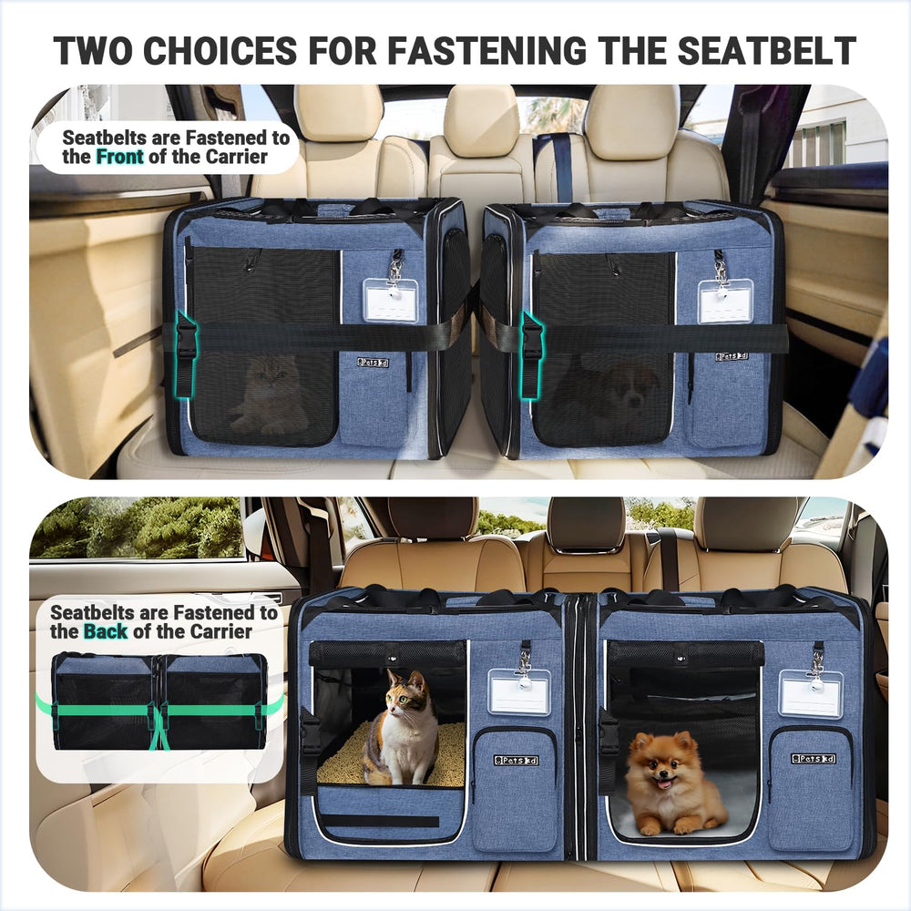 Petskd middle-compartment zipper enables flexible two-carrier configurations