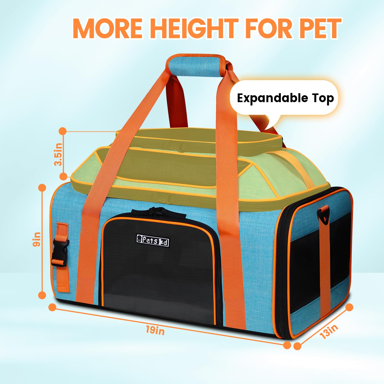 Petskd mesh ventilation five-sides improves airflow during travel
