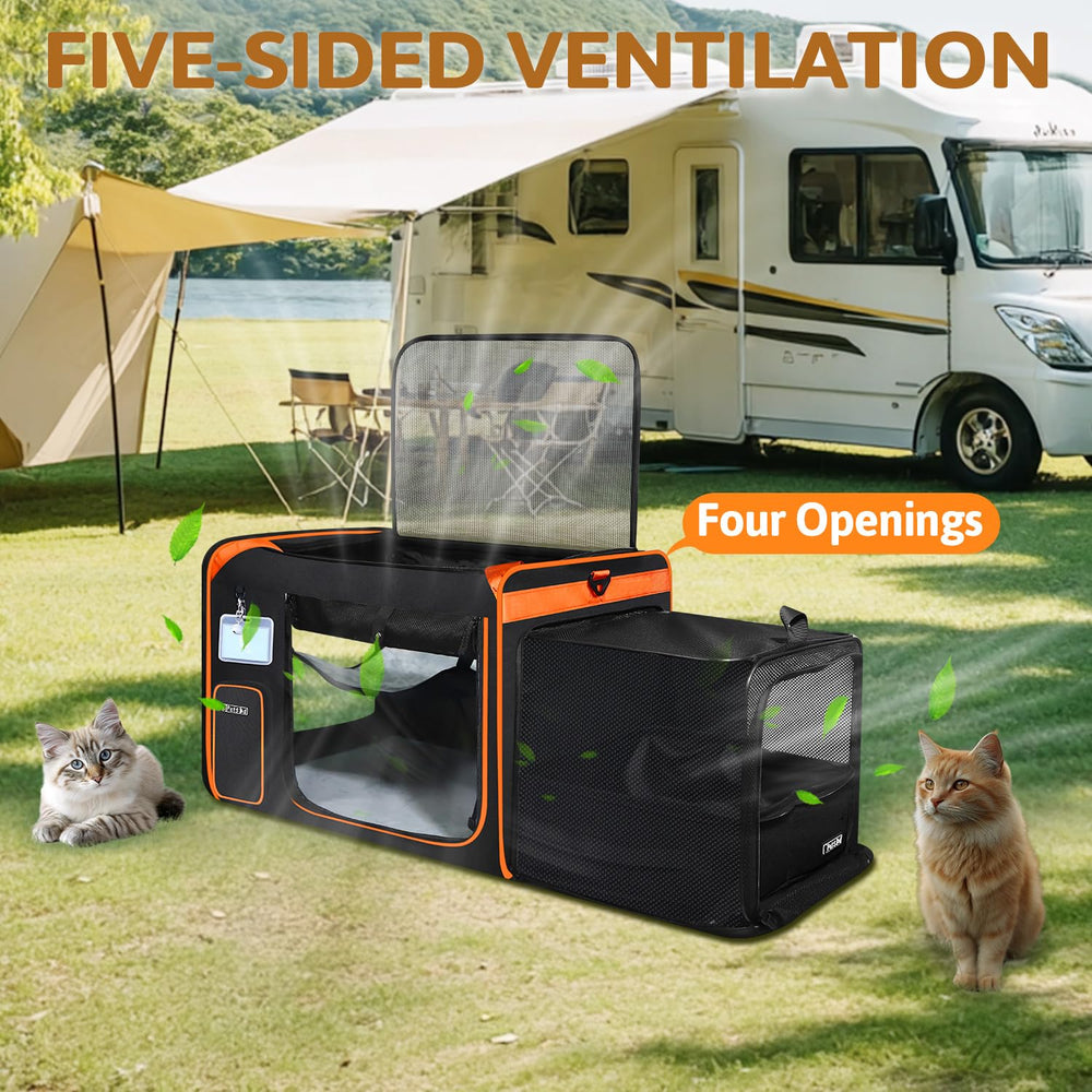 Petskd carrier folds flat for easy storage and seat protection