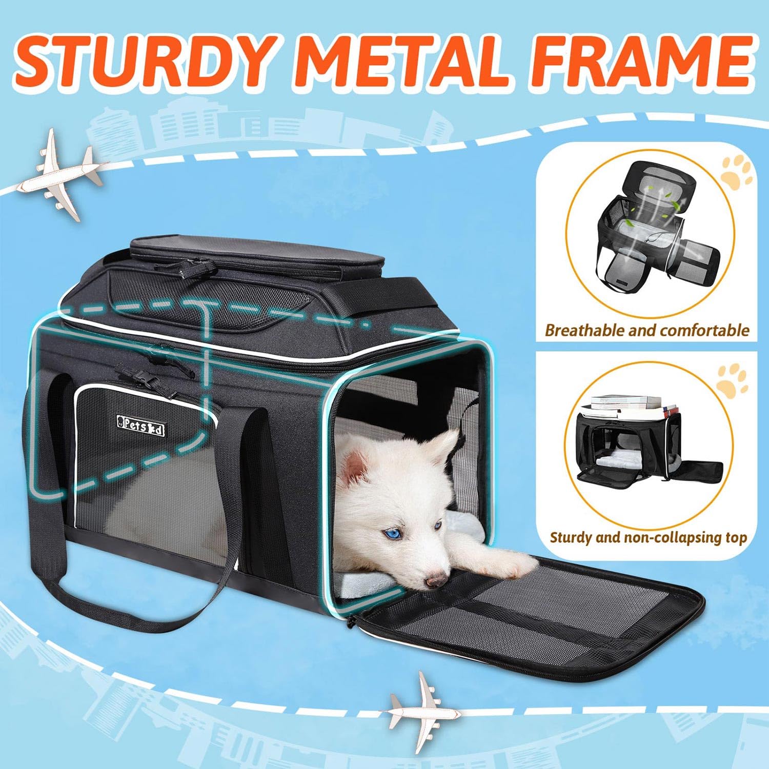 Petskd stainless steel and fiber rod maintain shape and stability