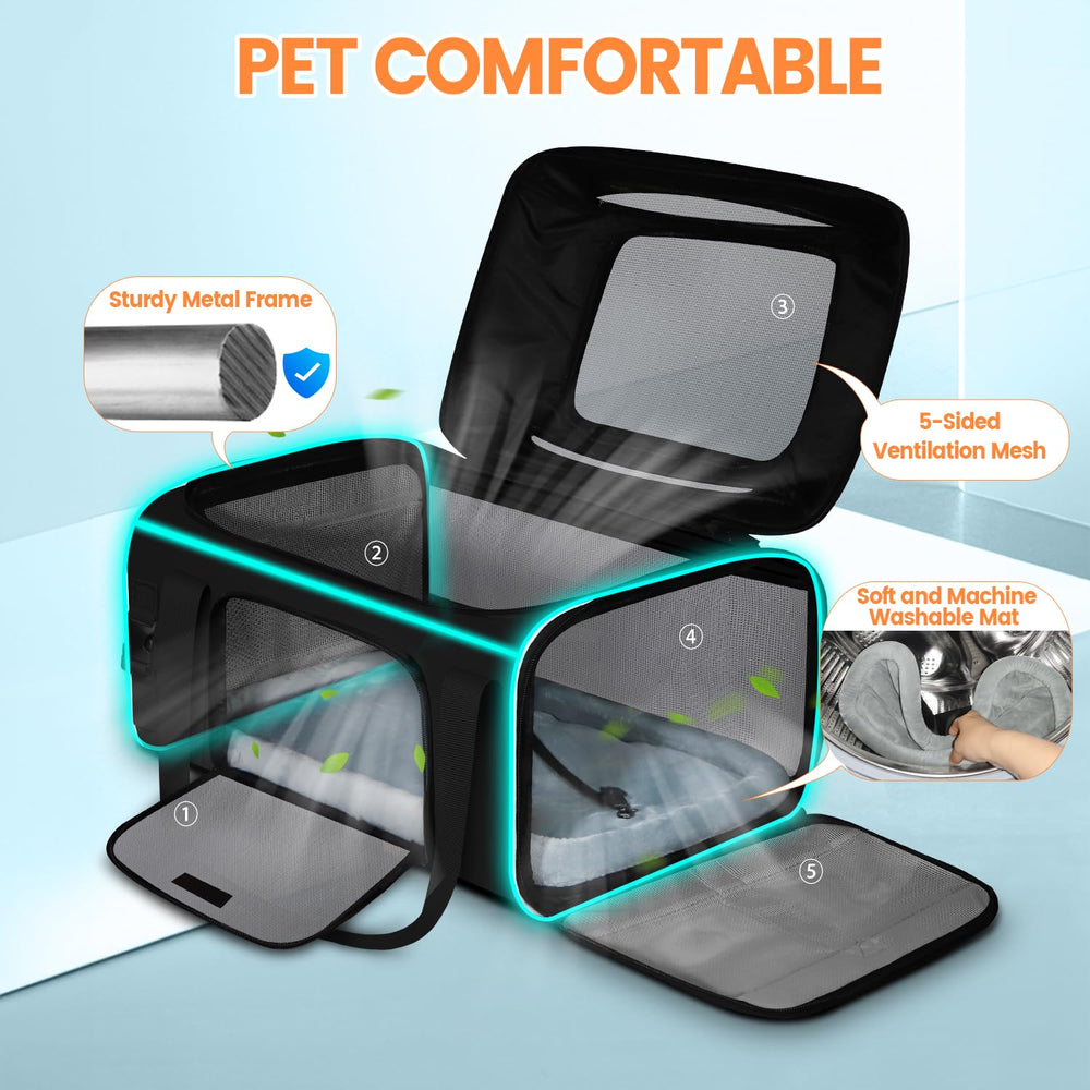 Petskd carrier safety features include zipper lock to prevent pet escapes.