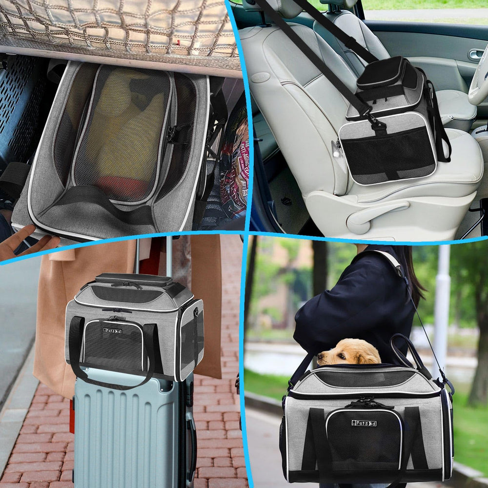 Petskd soft-sided design of Petskd carrier for flexible, gentle transport