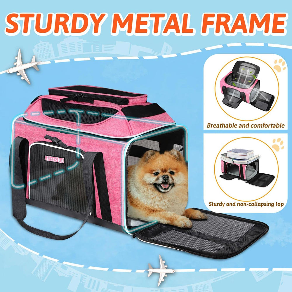 Petskd sturdy frame with stainless steel and fiber rods maintains shape
