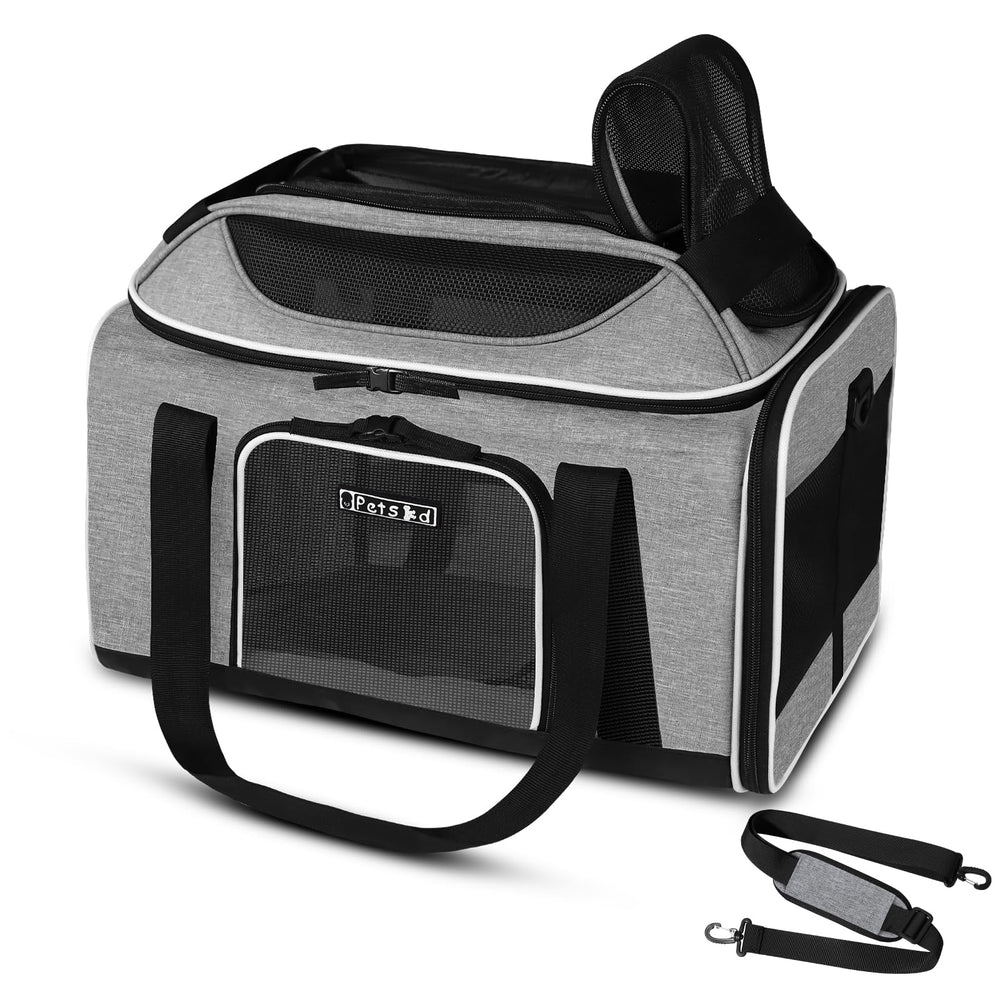 Petskd top-expandable carrier under-seat delta-approved cabin fit for small pets