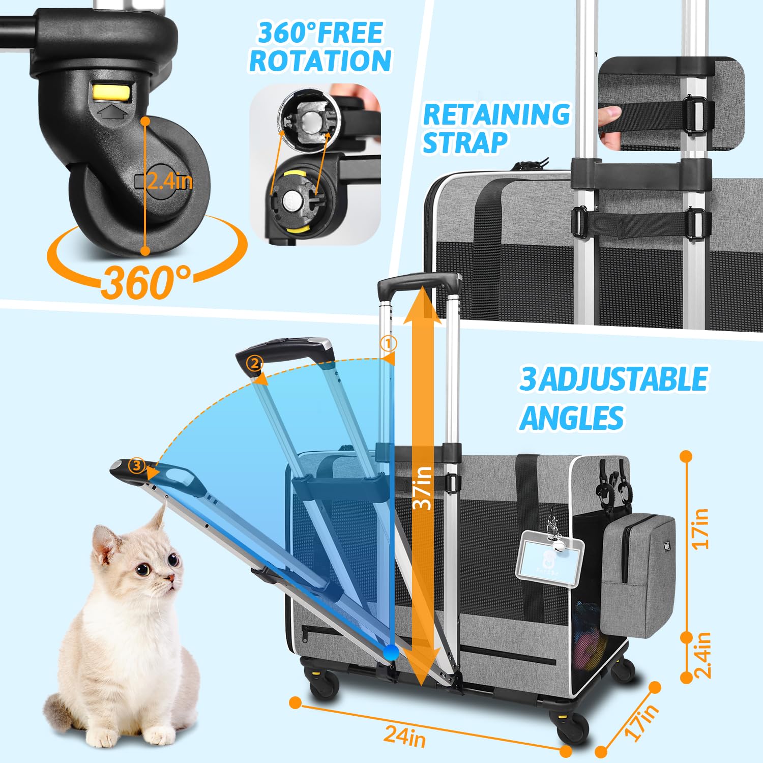 Petskd travel litter box and collapsible bowl included for car trips