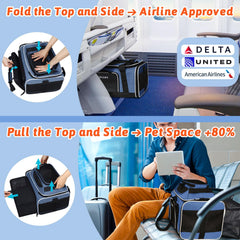 Petskd under-seat airline-approved front view ensures cabin compatibility.