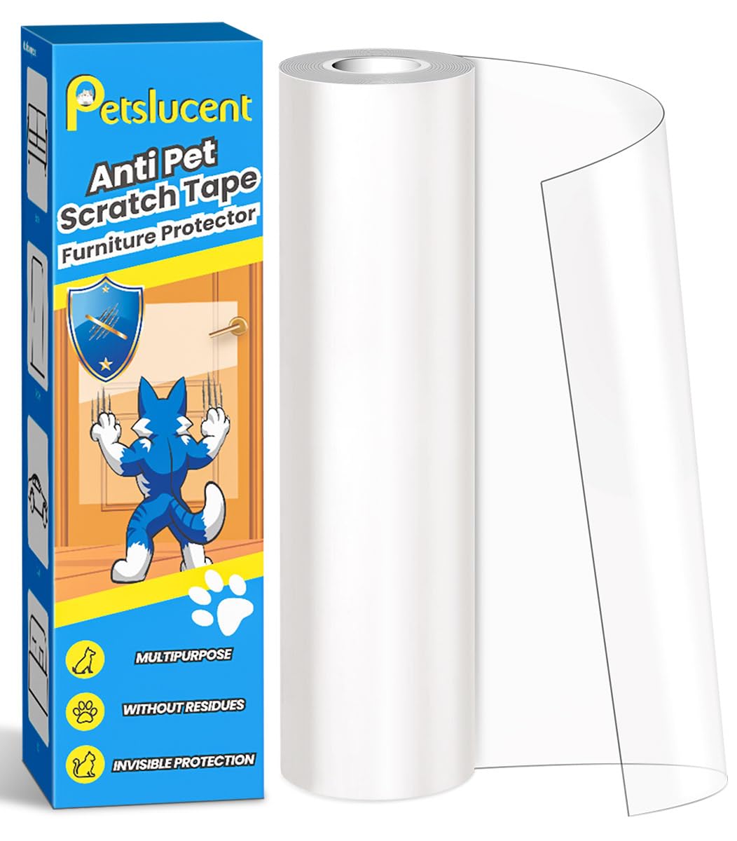 Petslucent cat scratch protector on a sofa provides invisible protection against claws.