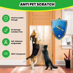 Petslucent cat scratch tape application closeup shows easy peel-and-press installation.