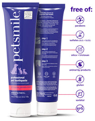 Petsmile Calprox formula graphic highlights plaque control and tartar reduction