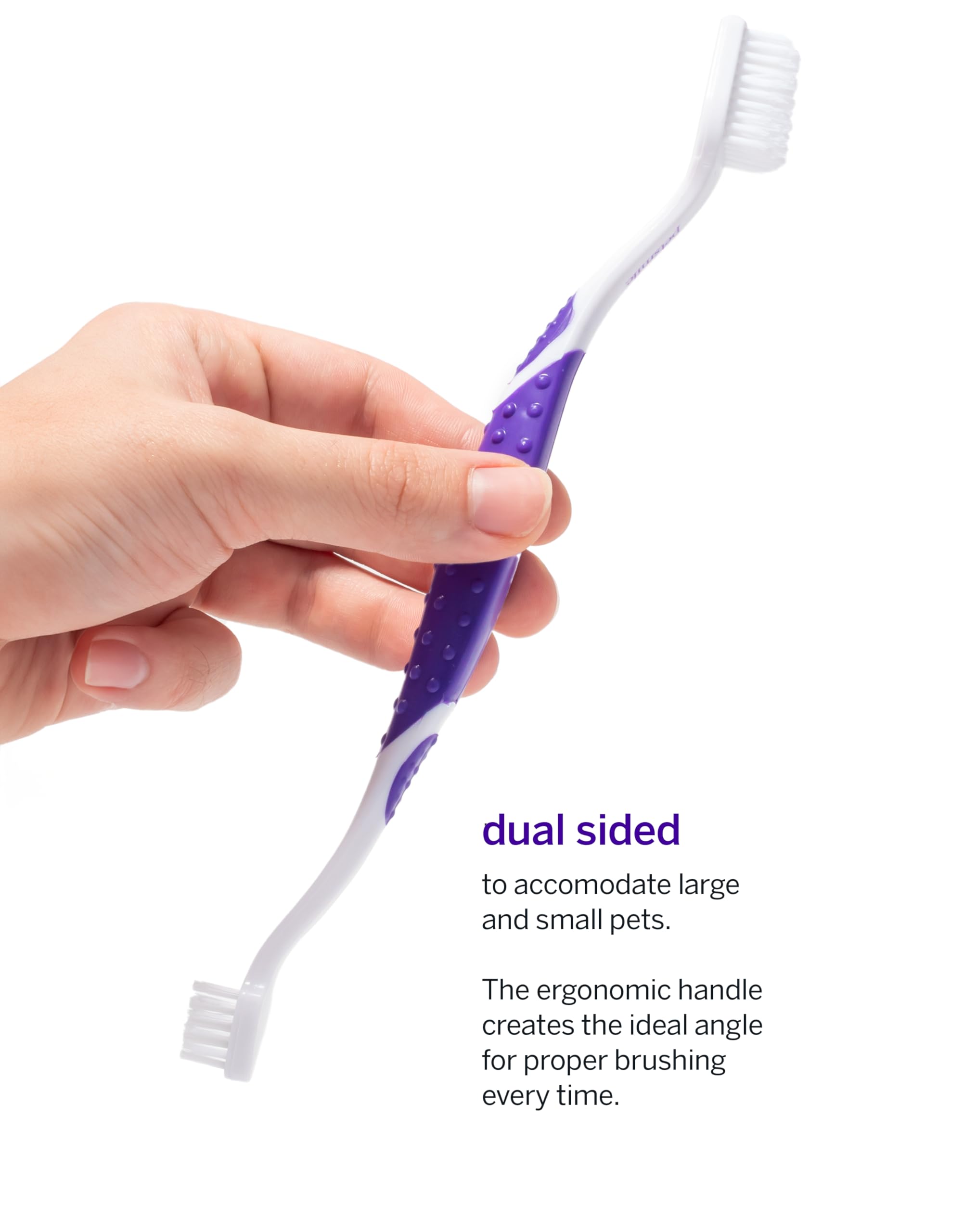 Petsmile dog toothbrush fits small to large breeds for full-mouth care.