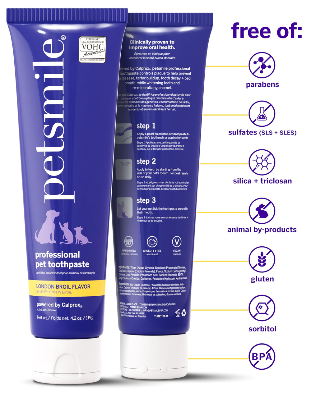 Petsmile Pro dog teeth application showing no-brush daily care.