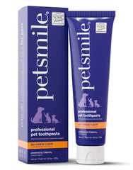 Petsmile professional toothpaste tube showing easy no-brush care for pets
