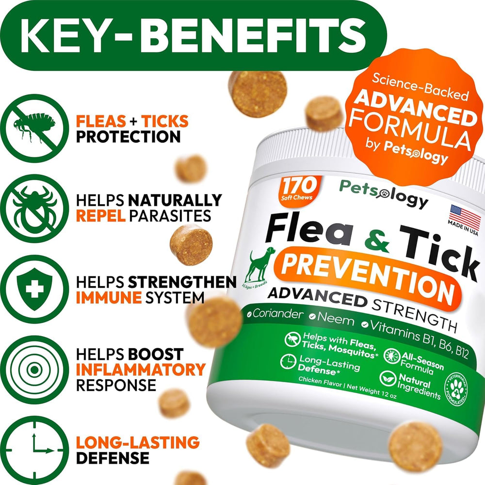 Petsology dog flea tick chews pack provides convenient daily protection.