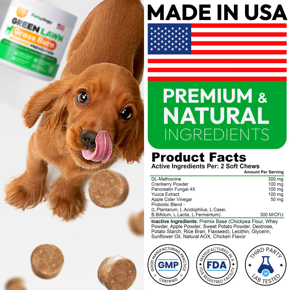 Petsology USA-made facility label signaling safety and consistency.