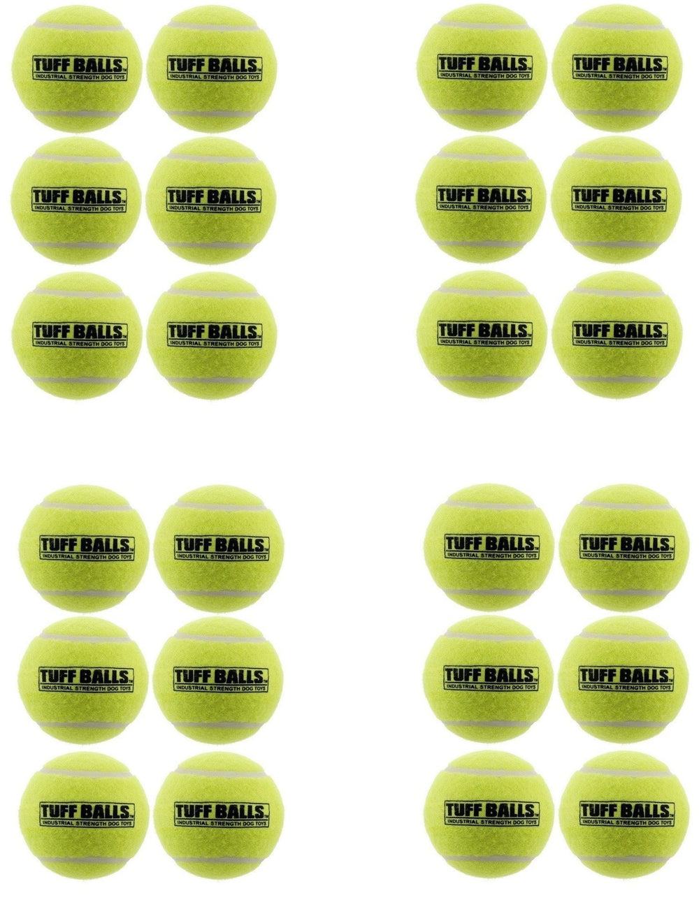 PetSport Jr Tuff Ball 24-pack pack shot highlighting durable construction for long-lasting play.