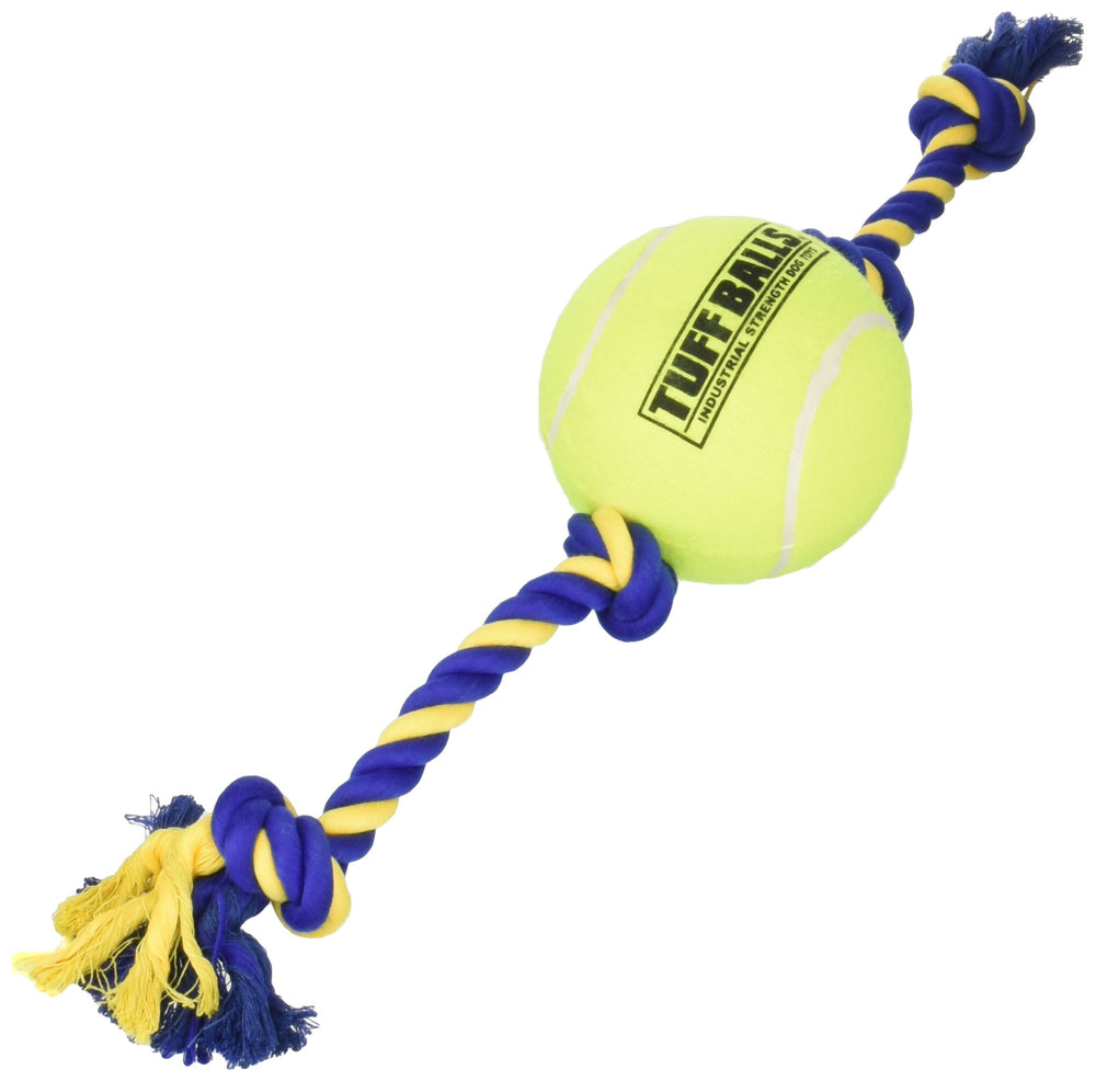 PetSport Mega Tuff Ball Tug 6in dog toy for fetch and tug play.