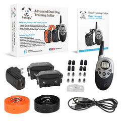 PetSpy M86-2 receiver collar on dog illustrates comfortable fit during training sessions.