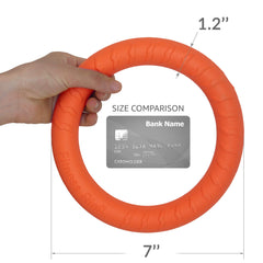 PetSpy durable EVA material ring toy resists chewing during tough play.