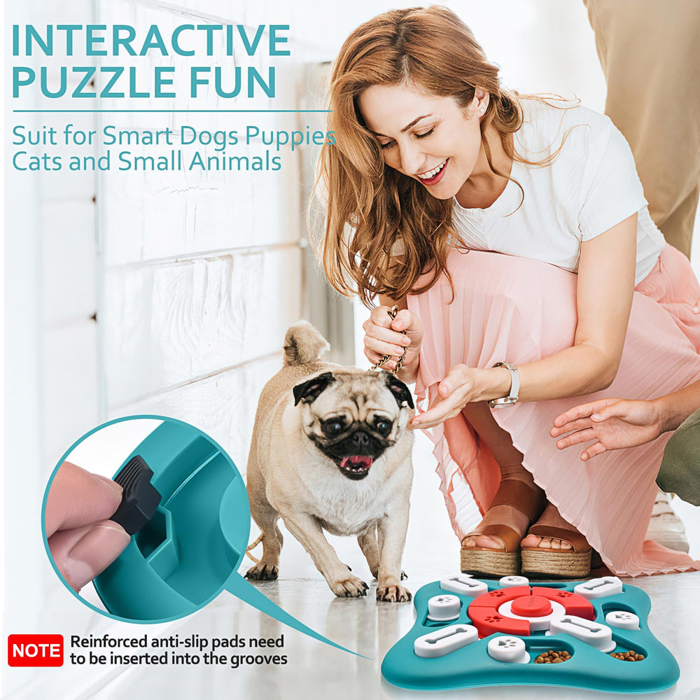 PETSTA anti-slip bottom keeps toy steady during slow feeding play.