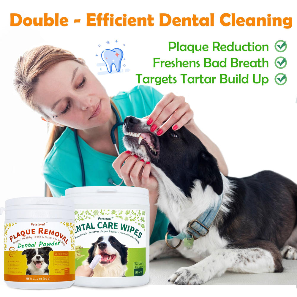 Petstoral dental wipes for quick in-mouth cleaning and fresher breath.