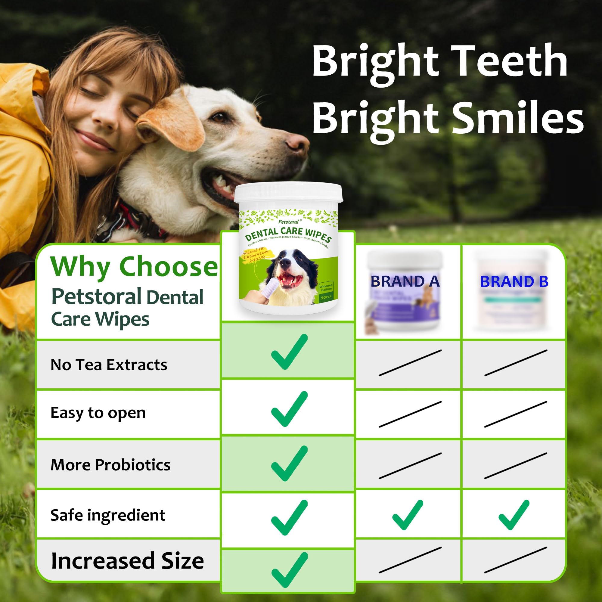 Petstoral dental care wipes pet grooming session showing stress-free cleaning