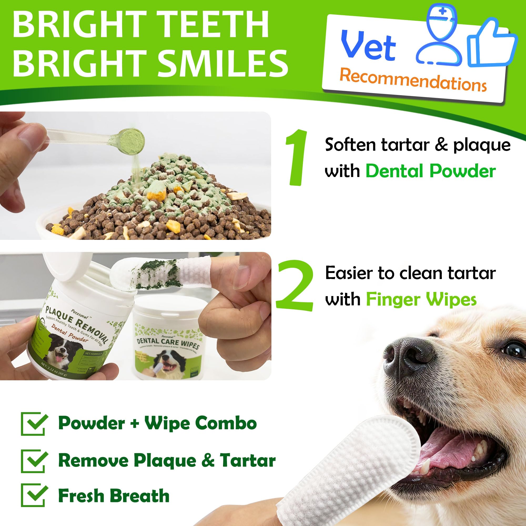 Petstoral dental care wipes soft wipes close-up showing gentle cleaning for pets