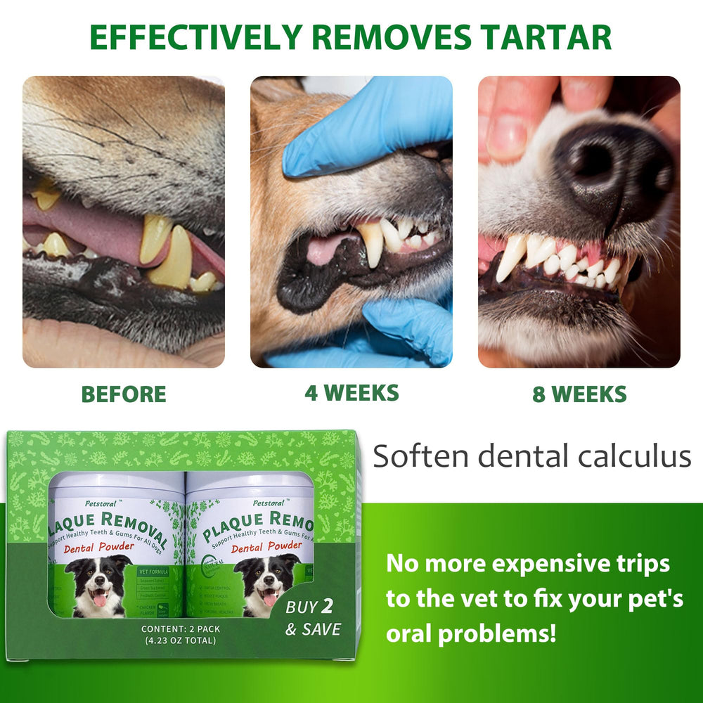 Petstoral natural zeolite powder ingredient features dental support.