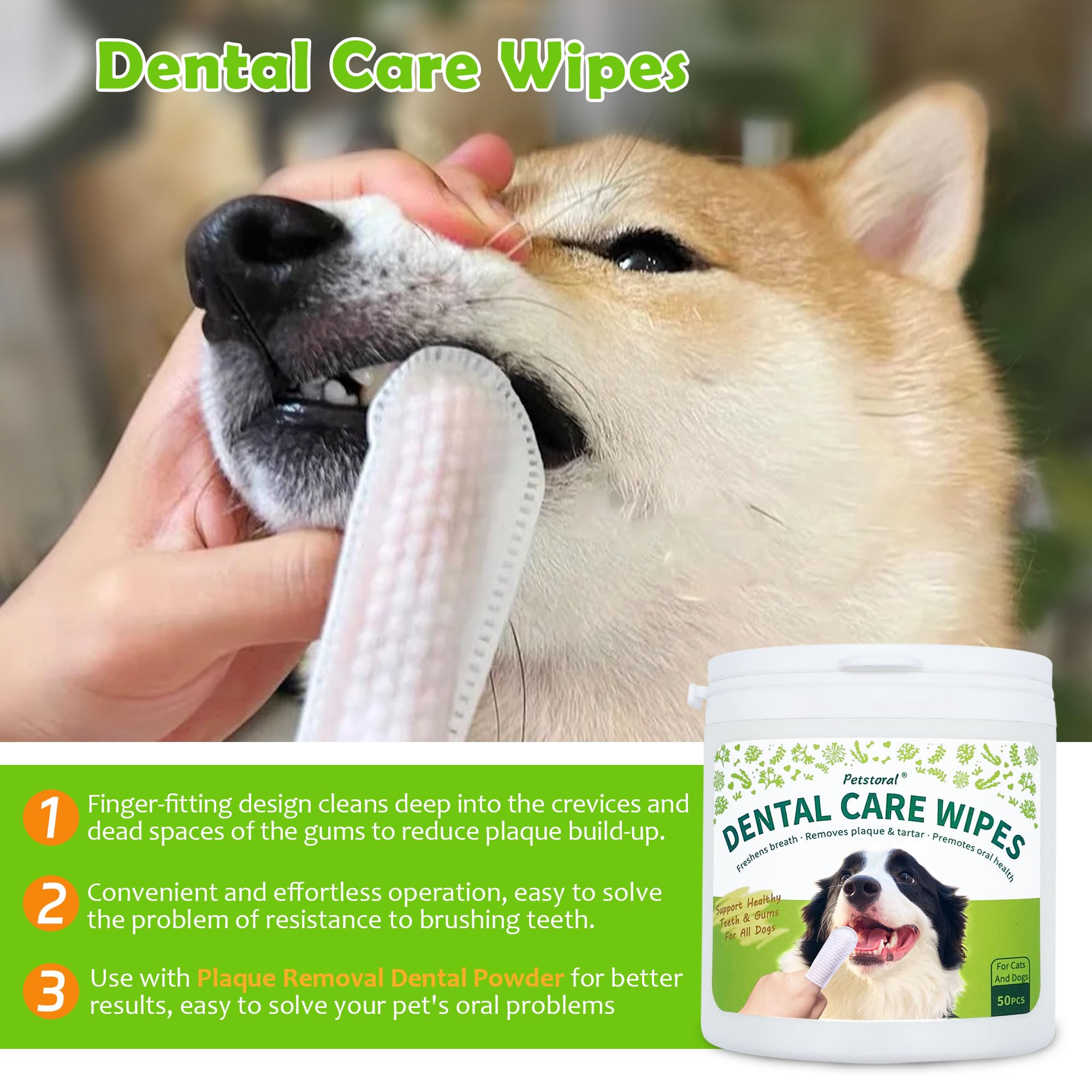 Petstoral powder added to pet food for convenient daily dosing.