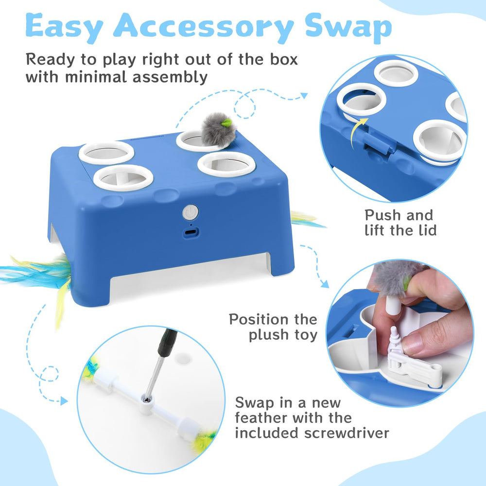PETSWEET non-slip base blue design for stable energetic play