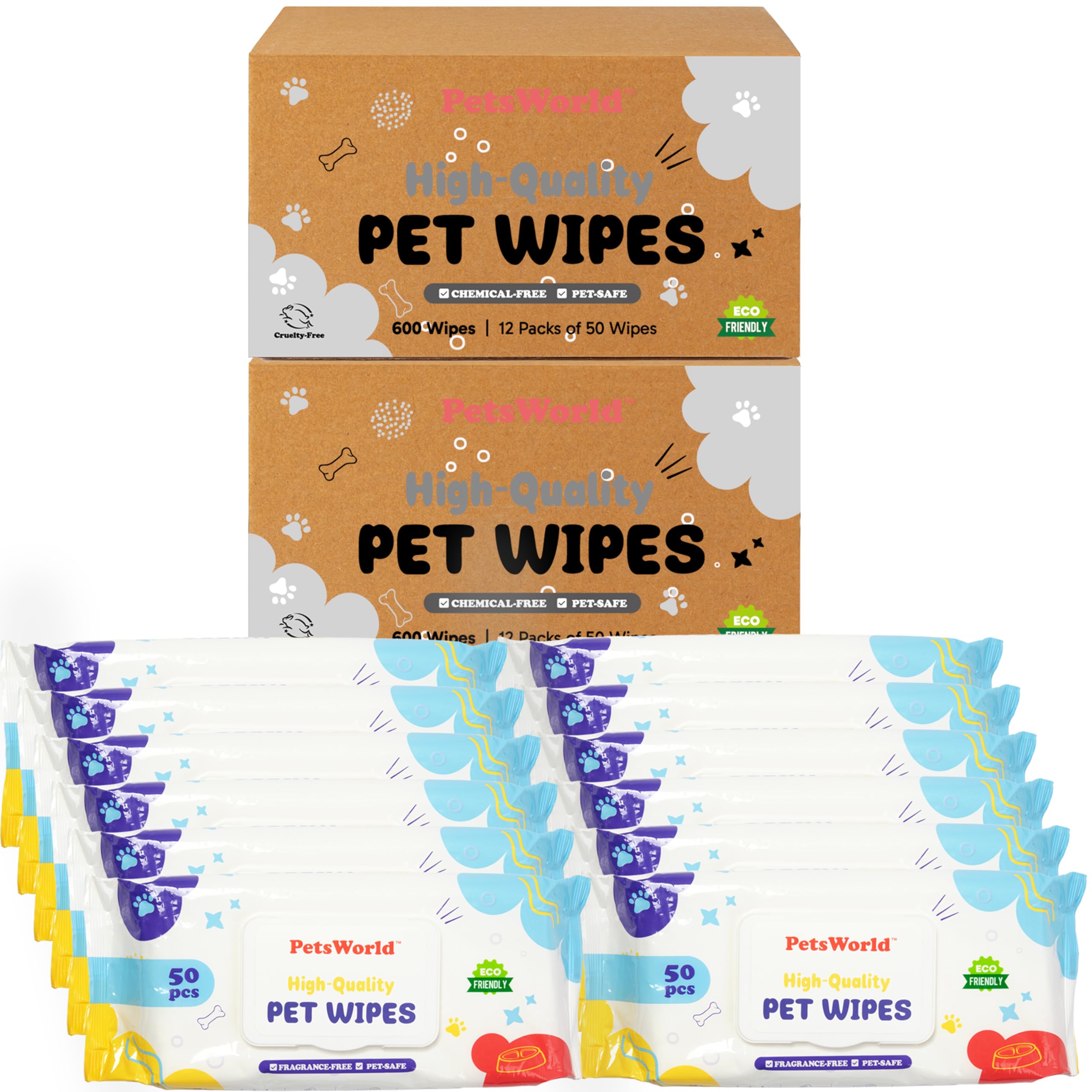 PETSWORLD travel grooming kit layout for on-the-go cleanups.