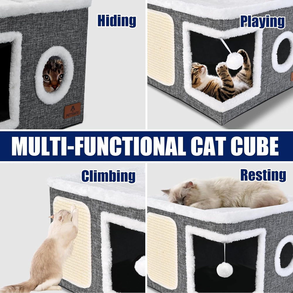 PETTDATE foldable design makes storing and moving the cat bed easy.