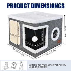 PETTDATE cat bed lower hideaway provides private space for quiet naps.