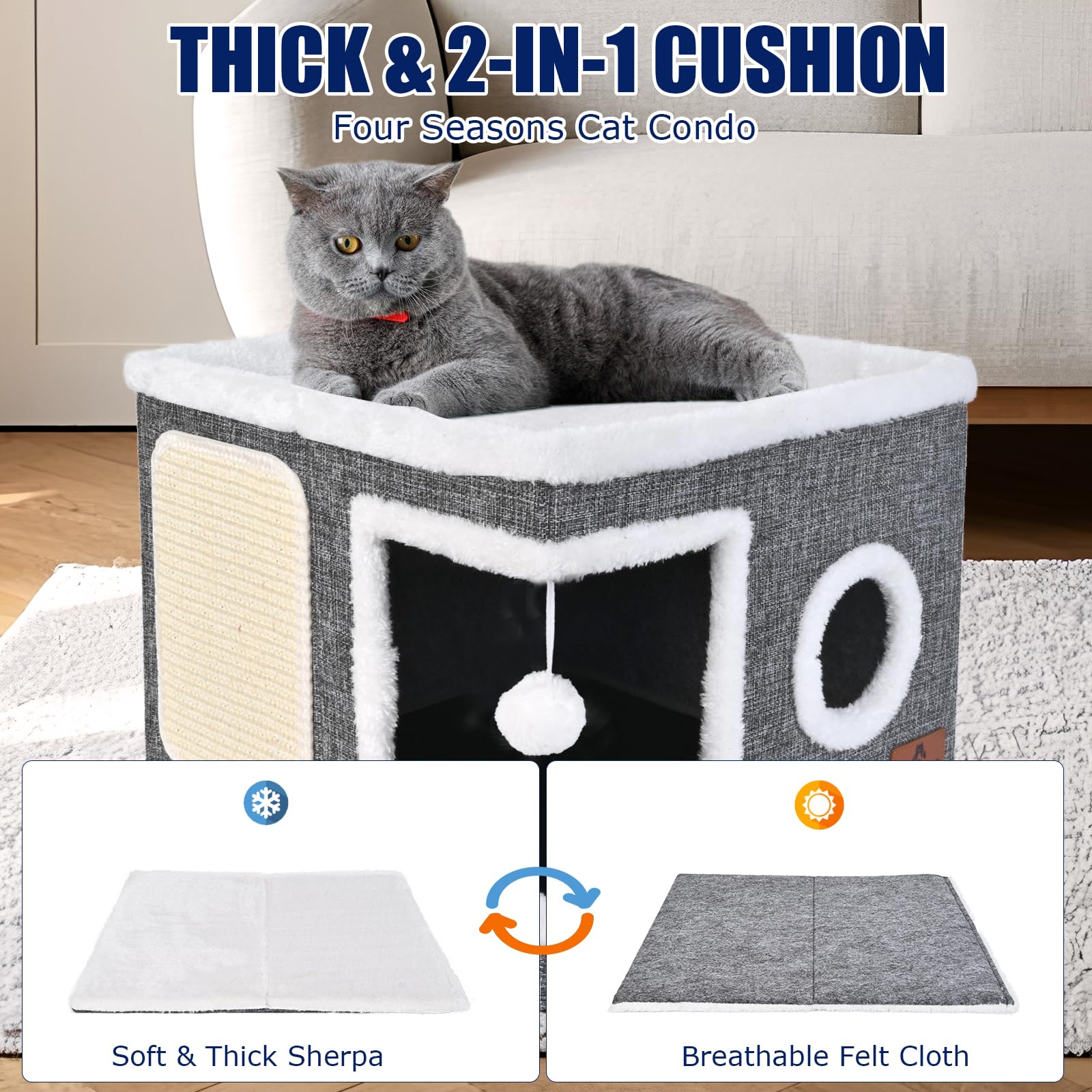PETTDATE reversible cushion linen side stays breezy for summer lounging.