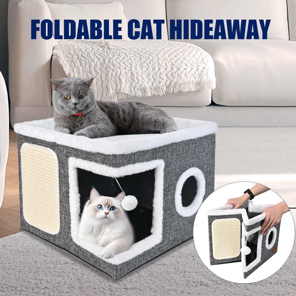 PETTDATE reversible cushion velvet side cocoons cats in warmth during chilly days.