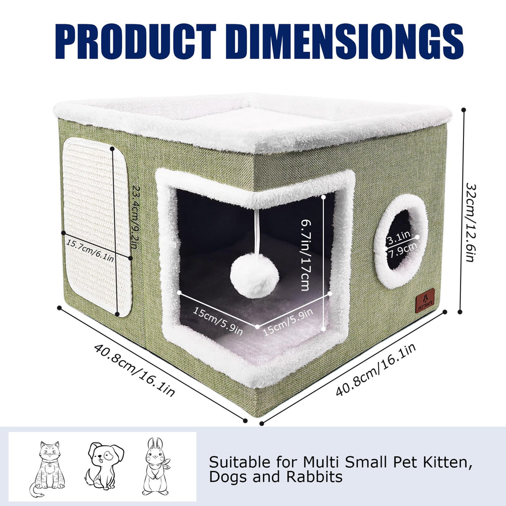 PETTDATE cat bed scratch-pad side highlights furniture protection and play.