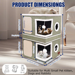 Pettdate cat-condo-scratch-pad showcases integrated scratching surface to protect furniture.