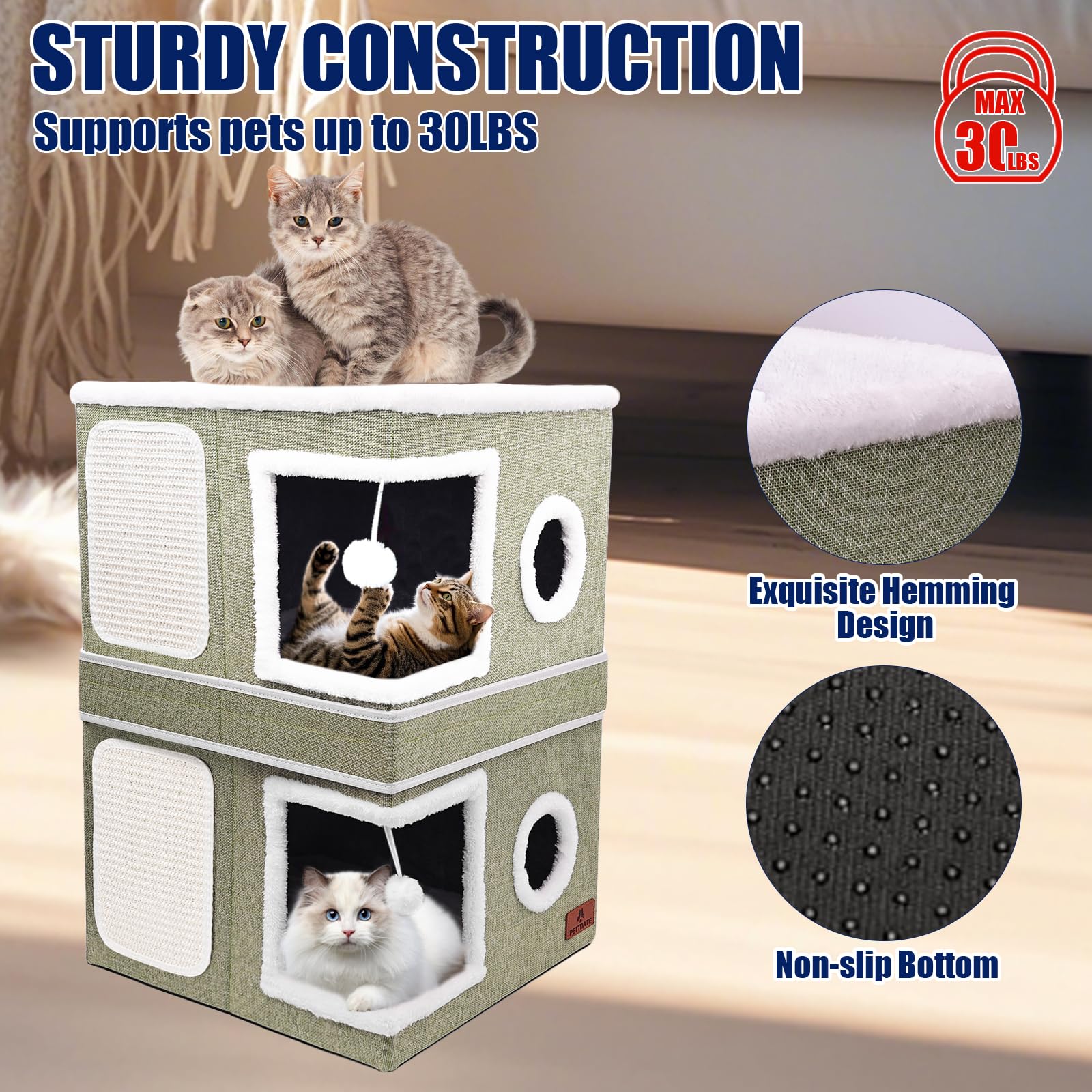 Pettdate round-window-hanging-ball adds interactive play with a durable toy ball.