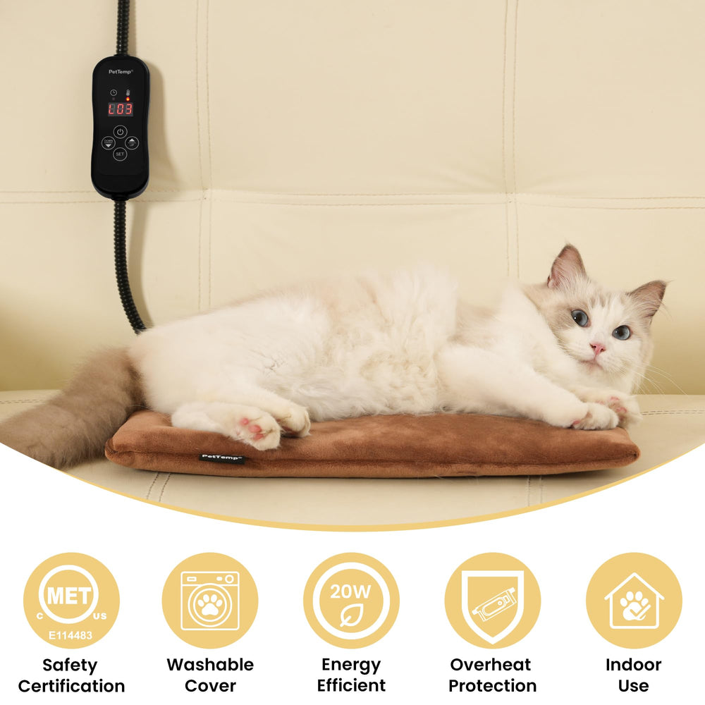 PetTemp cat heating pad warming surface ideal for cold days.