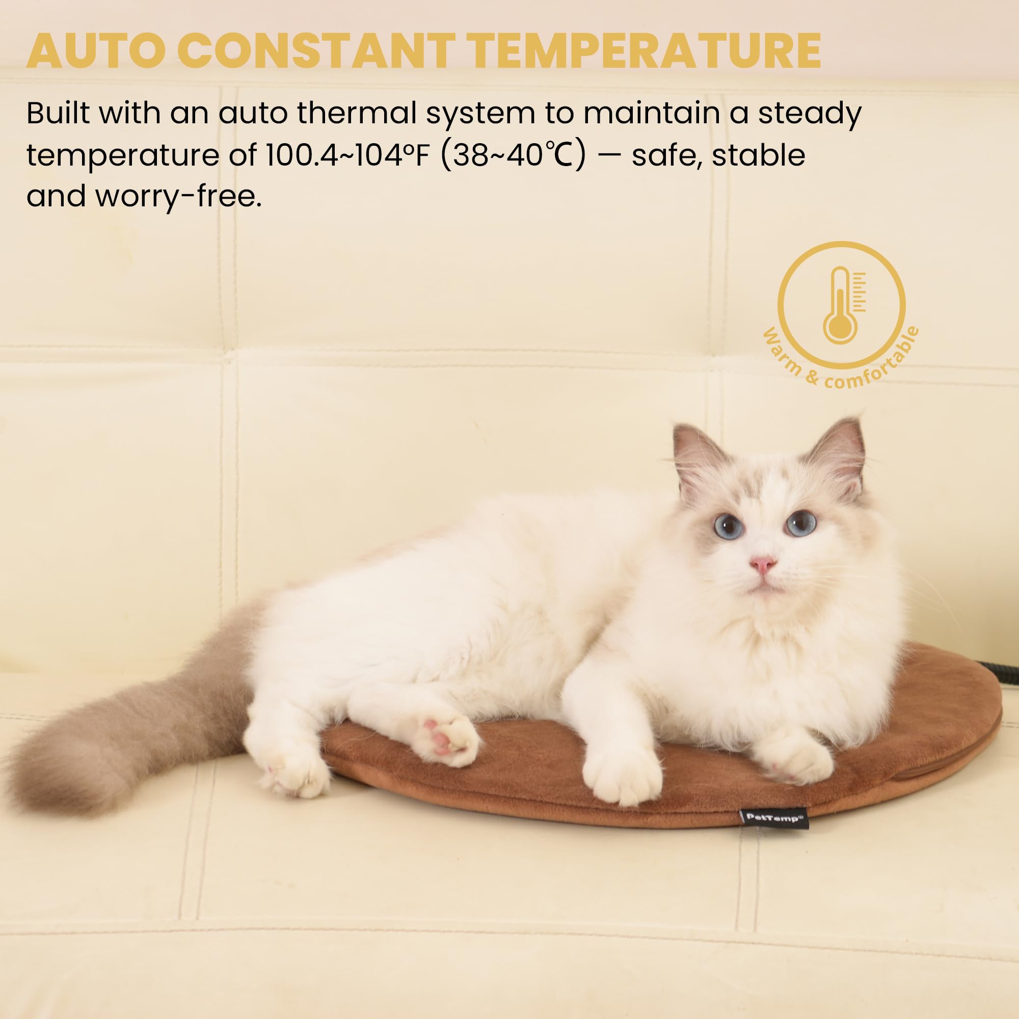 PetTemp chew-resistant cord closeup highlights durable pet safety