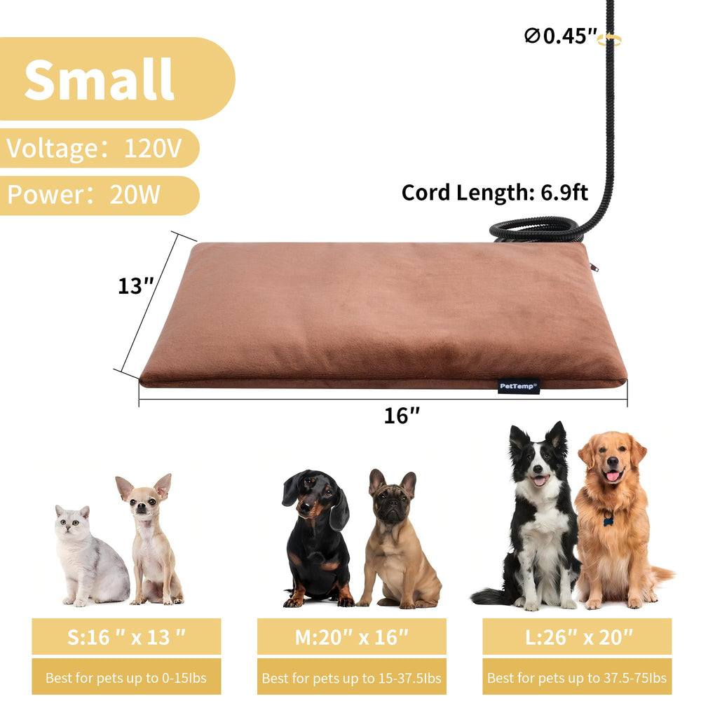 PetTemp heated pet pad chew-resistant cord emphasizes pet safety during use