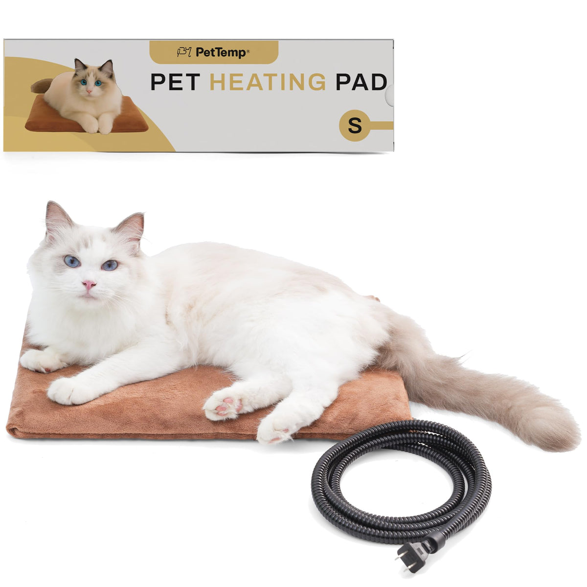 PetTemp heated pet pad front view highlights steady warmth for cozy naps
