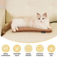 PetTemp heated pet pad on floor showcases versatile use and quick warm-up