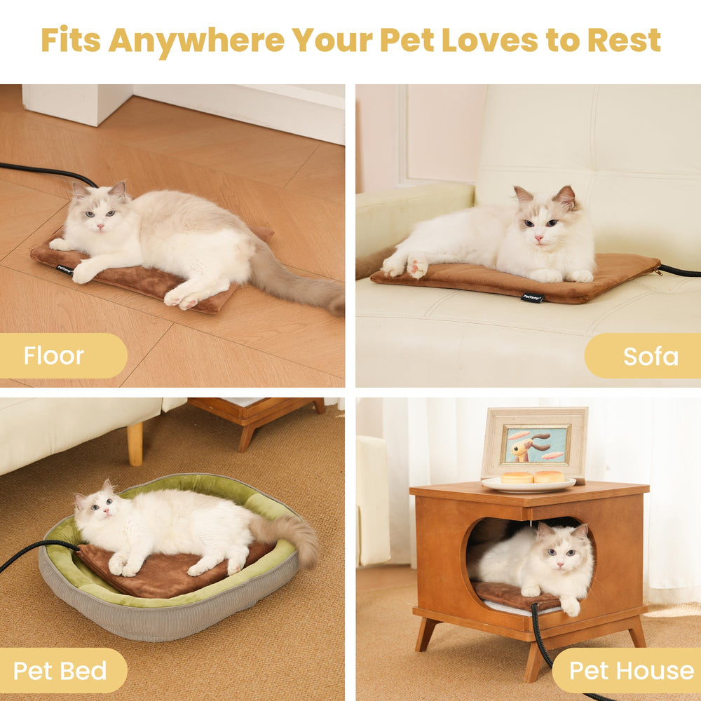PetTemp heated pet pad temperature indicators reveal clear settings at a glance