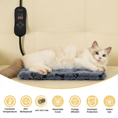 PetTemp timer options show 4–24 hour auto shut-off for safe use