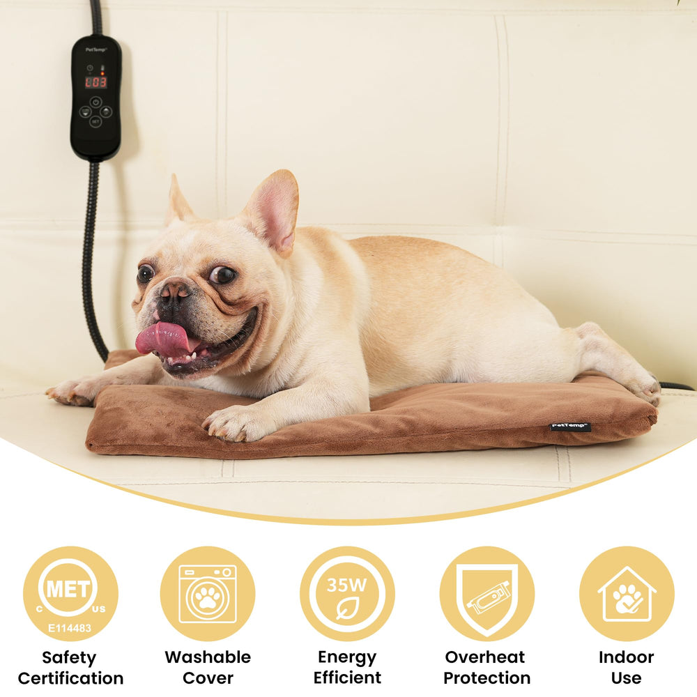 PetTemp heating pad timer settings display for flexible use