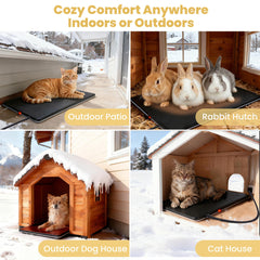 PetTemp outdoor heated pad performing in snow and cold for feral cat houses