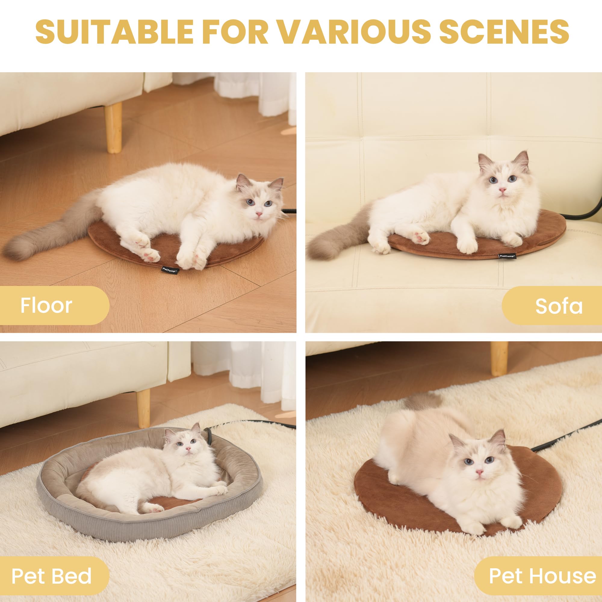 PetTemp gray paw-print cover closeup adds cozy home styling