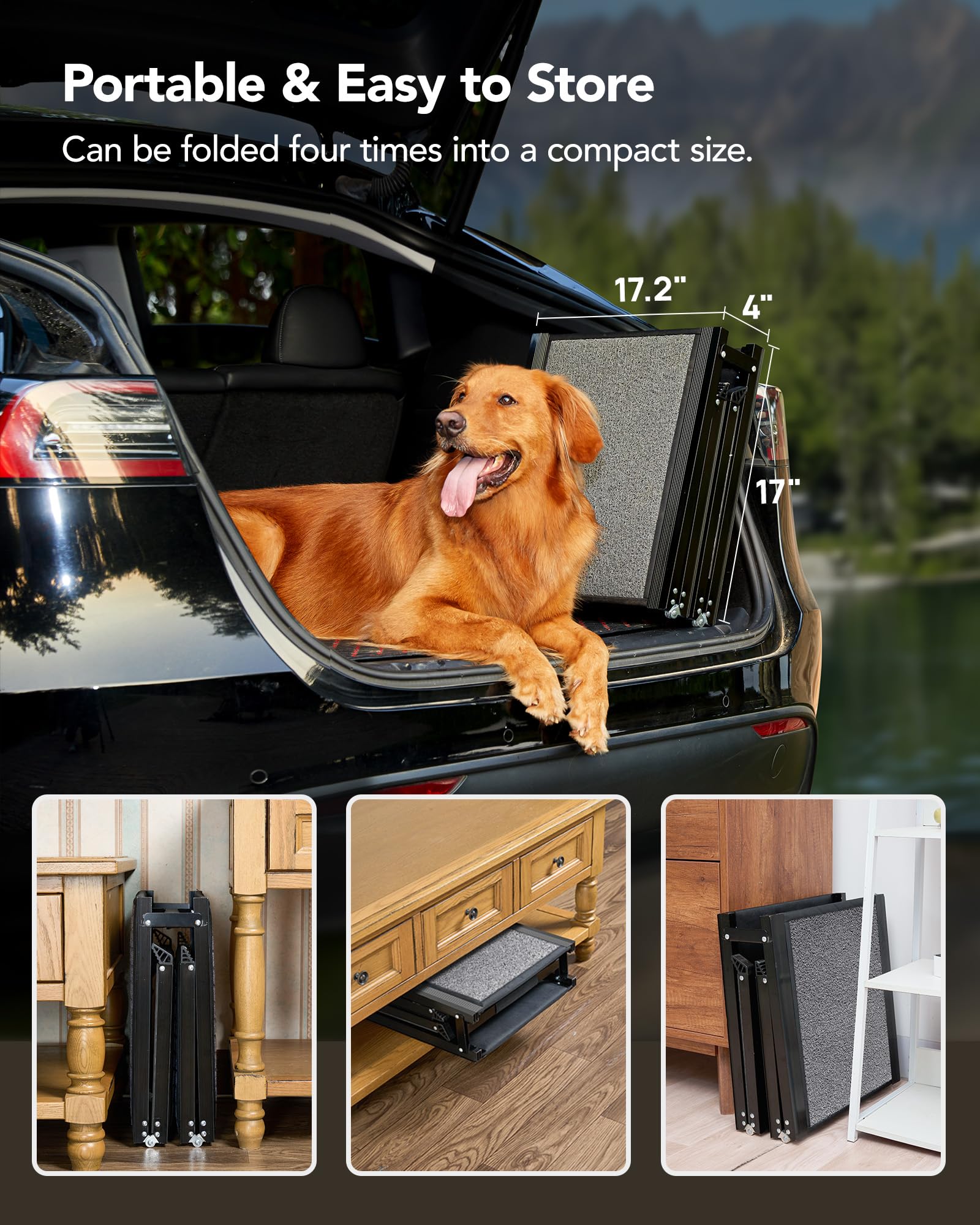 PetThem dog ramp 250lb capacity supports large dogs