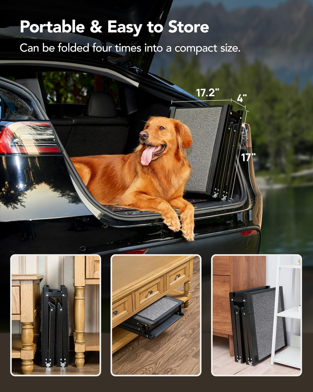 PetThem dog ramp 250lb capacity supports large dogs