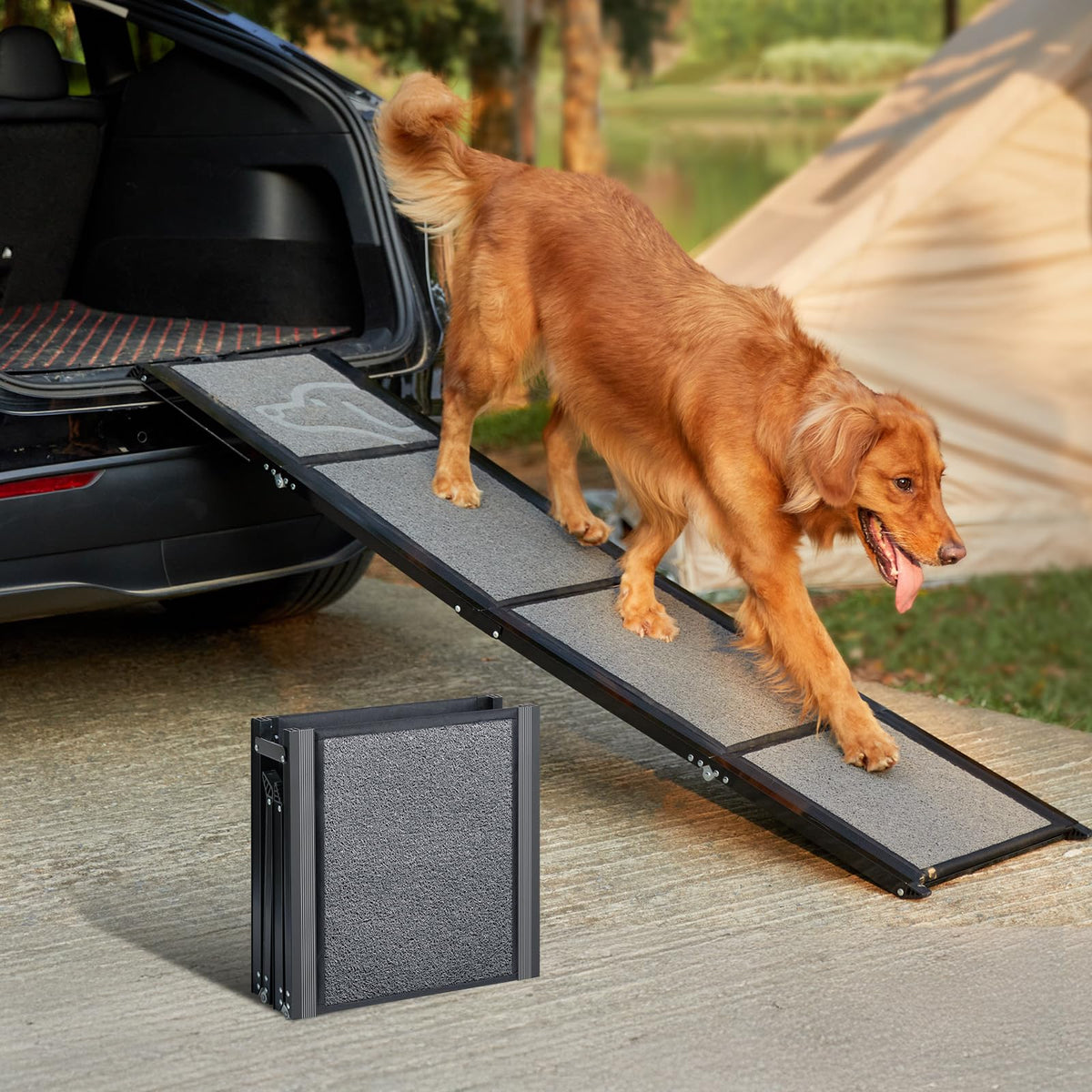 PetThem dog ramp 63inch extended in car aiding easy entry